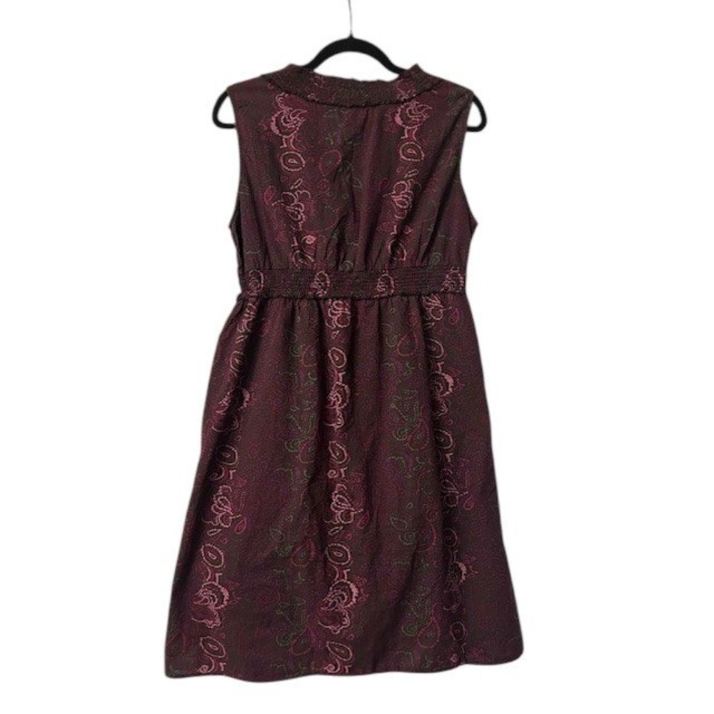 SONOMA Dress L Burgundy Paisley‎ Sleeveless Romantic Earthy Boho Cottagecore - Picture 4 of 16